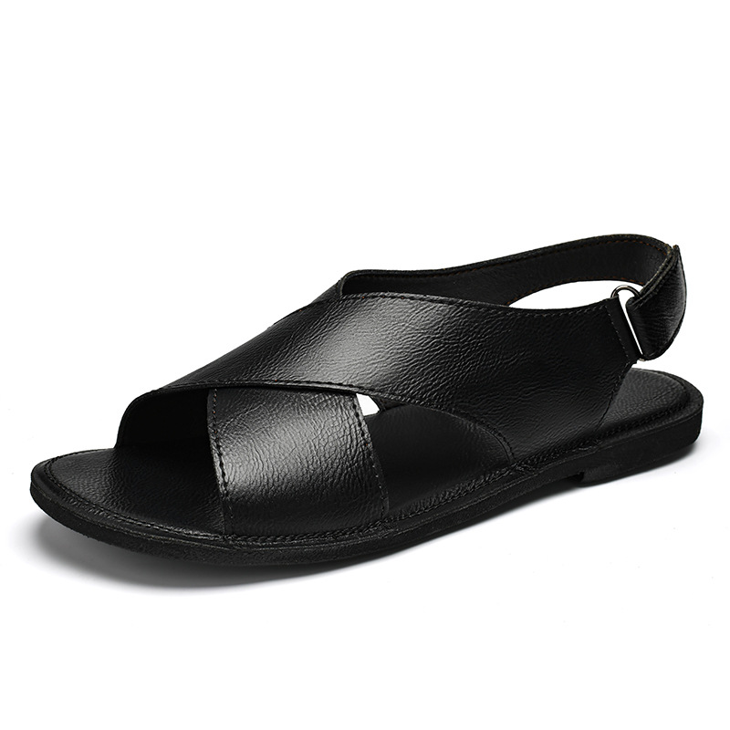 Gerard Genuine Leather Cross Wrap Sandals – Cushioned Casual Summer Footwear