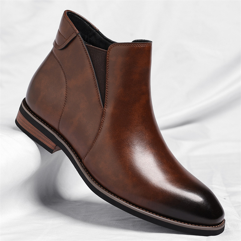Giorgio Men’s Leather Chelsea Boots – Genuine Leather with Cushioned Insole