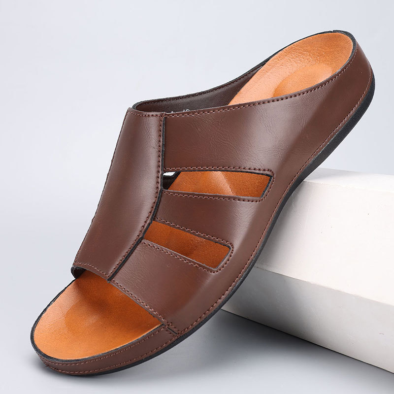 Rainier Leather Slip-On Casual Sandals – Lightweight Comfort Footwear
