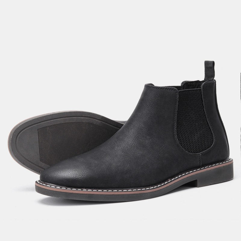 Francesco Men’s Leather Chelsea Boots – Full-Grain Leather with Cushioned Insole