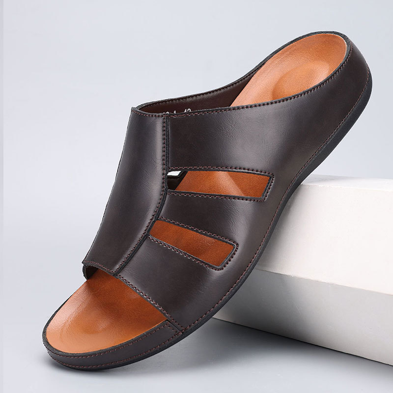 Rainier Leather Slip-On Casual Sandals – Lightweight Comfort Footwear