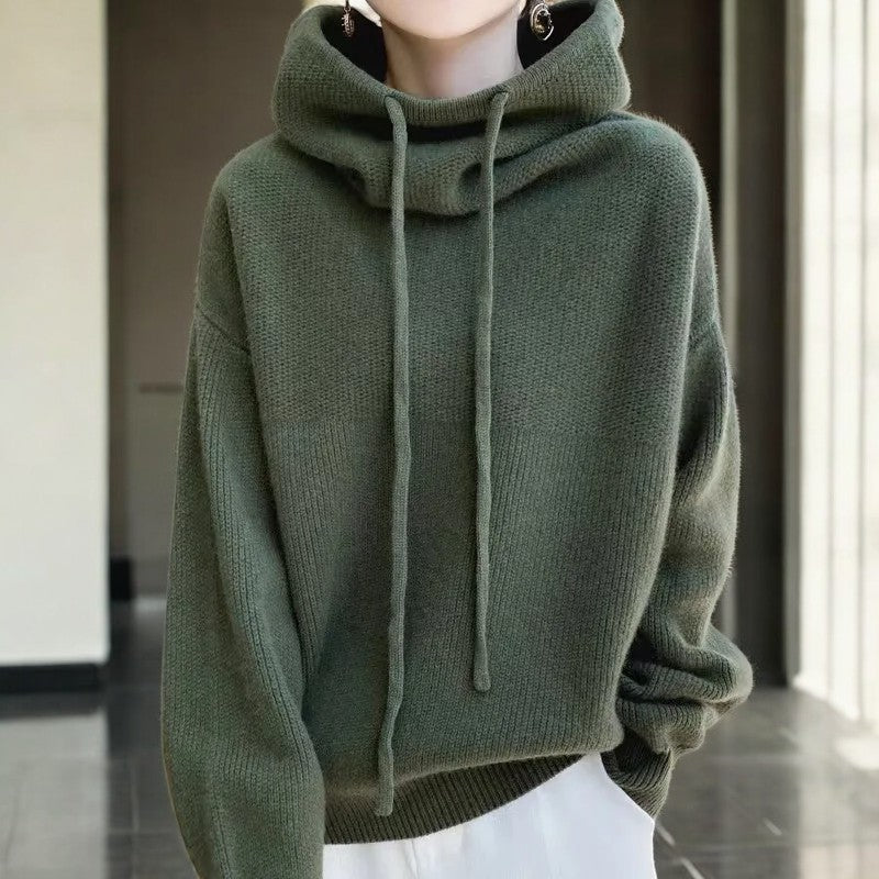 Selena Women’s Hoodie Sweater – Premium Merino Wool Pullover