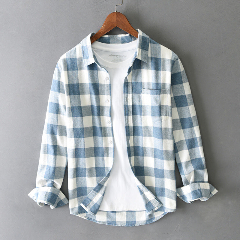 Calvin Men’s Plaid Shirt – Premium Cotton Blend Long Sleeve Shirt