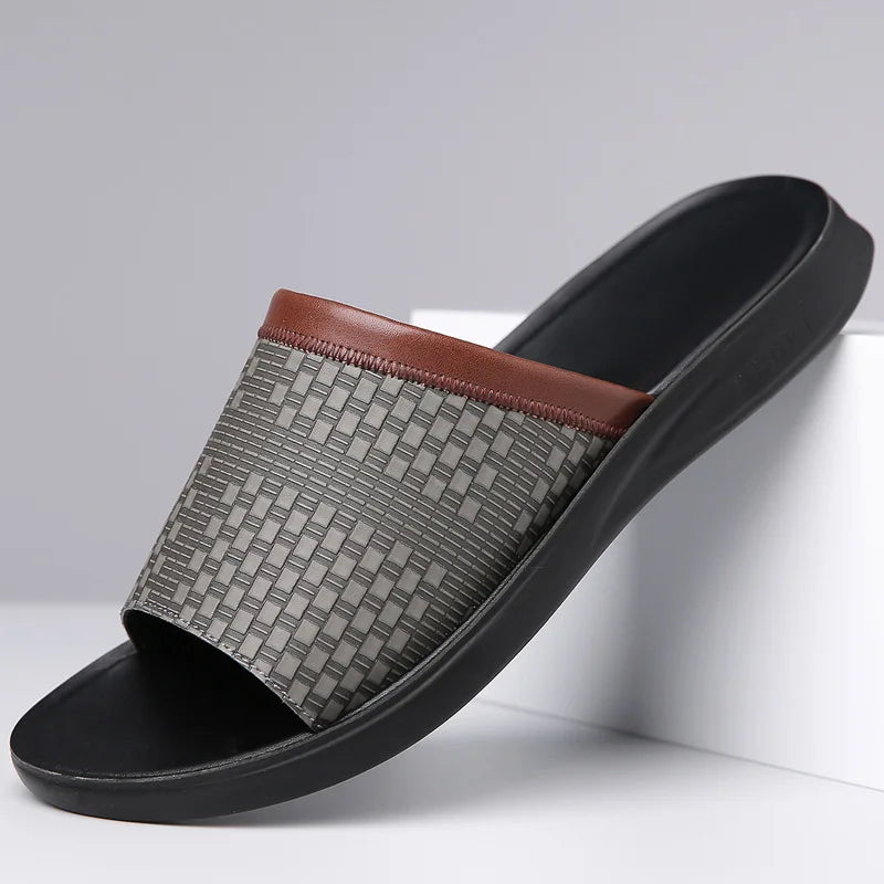 Giovanni Genuine Leather Slide Sandals – Cushioned Comfort Footwear