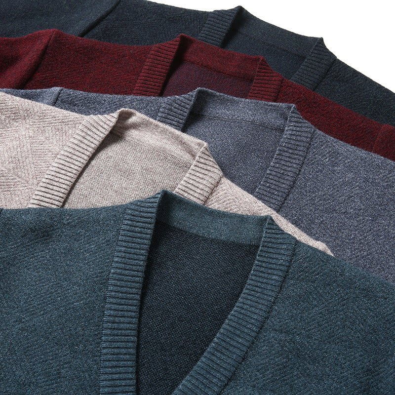 Luca Men’s Wool Blend Cardigan Sweater – Classic Button-Up Knit Cardigan