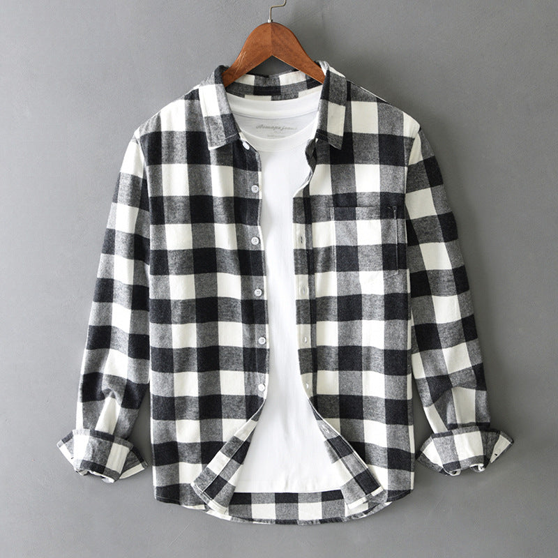 Calvin Men’s Plaid Shirt – Premium Cotton Blend Long Sleeve Shirt