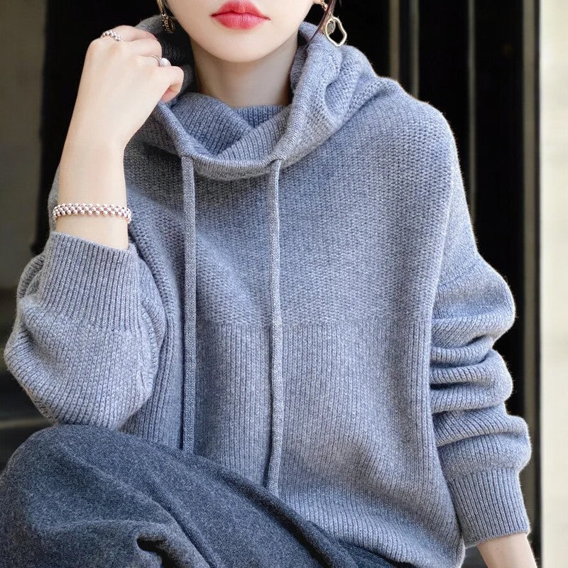 Selena Women’s Hoodie Sweater – Premium Merino Wool Pullover