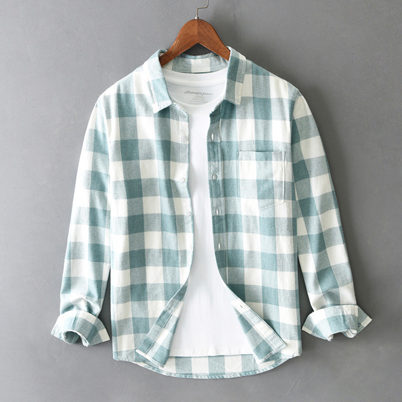 Calvin Men’s Plaid Shirt – Premium Cotton Blend Long Sleeve Shirt