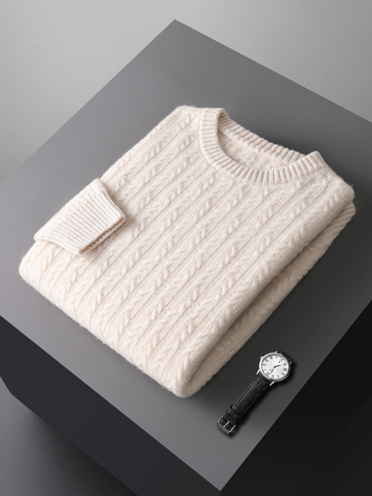 Hudson Men’s Merino Wool Sweater – Cable Knit Sweater