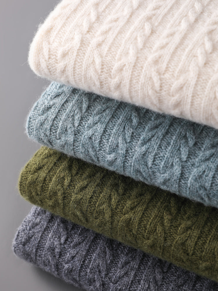 Hudson Men’s Merino Wool Sweater – Cable Knit Sweater