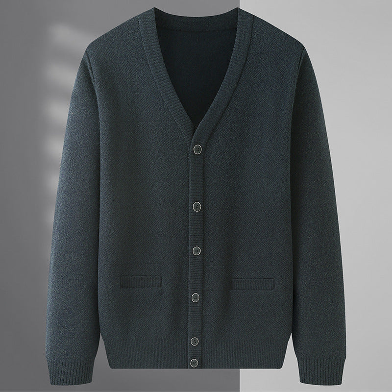 Luca Men’s Wool Blend Cardigan Sweater – Classic Button-Up Knit Cardigan