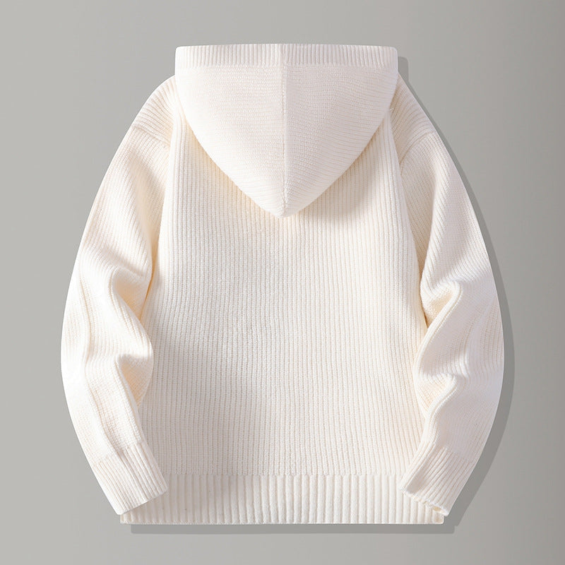 Juliano Men’s Hooded Cardigan – Soft Ribbed Knit Button-Up Cardigan