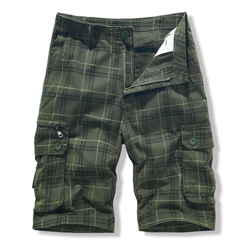 Armando Cotton Blend Check Cargo Shorts – Lightweight Belted Summer Shorts