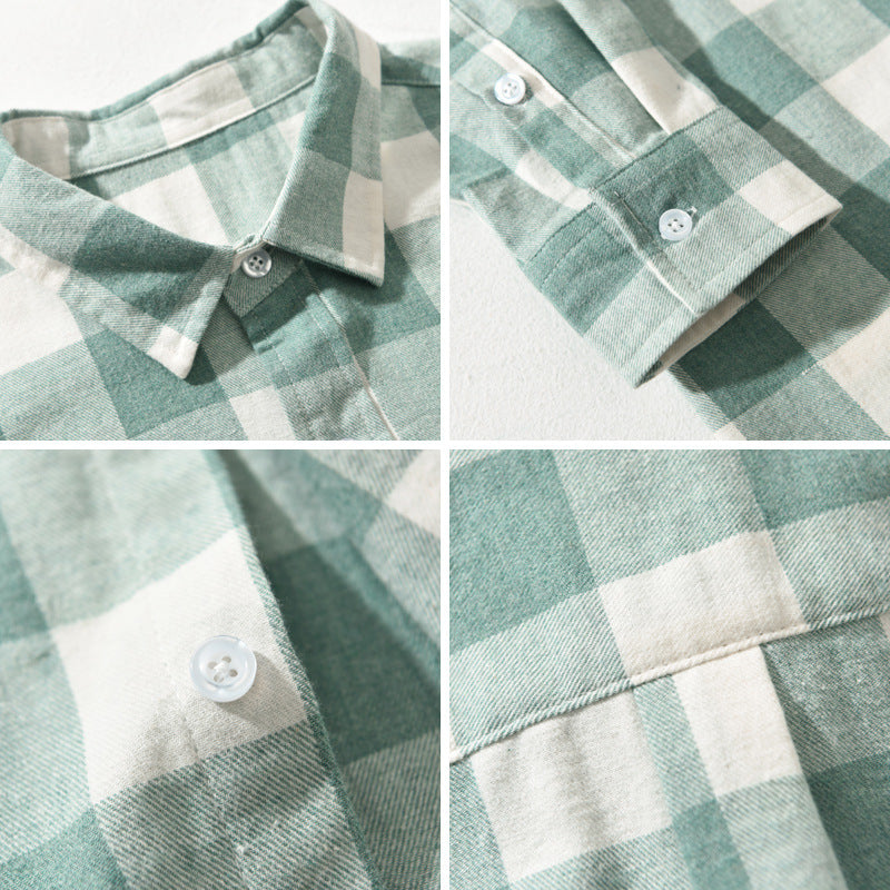 Calvin Men’s Plaid Shirt – Premium Cotton Blend Long Sleeve Shirt