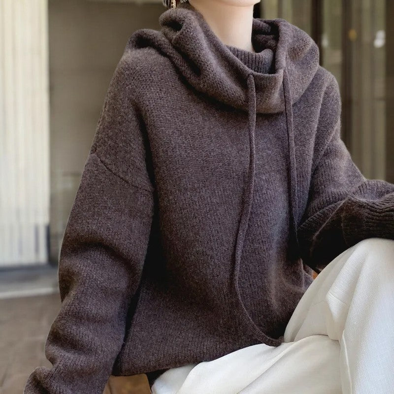 Selena Women’s Hoodie Sweater – Premium Merino Wool Pullover