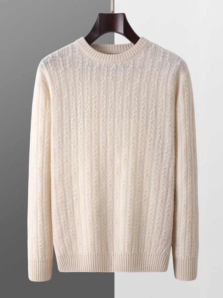 Hudson Men’s Merino Wool Sweater – Cable Knit Sweater