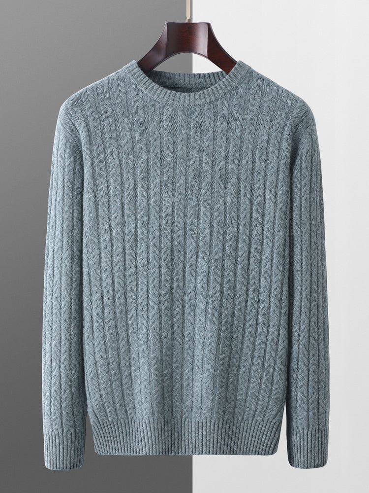 Hudson Men’s Merino Wool Sweater – Cable Knit Sweater