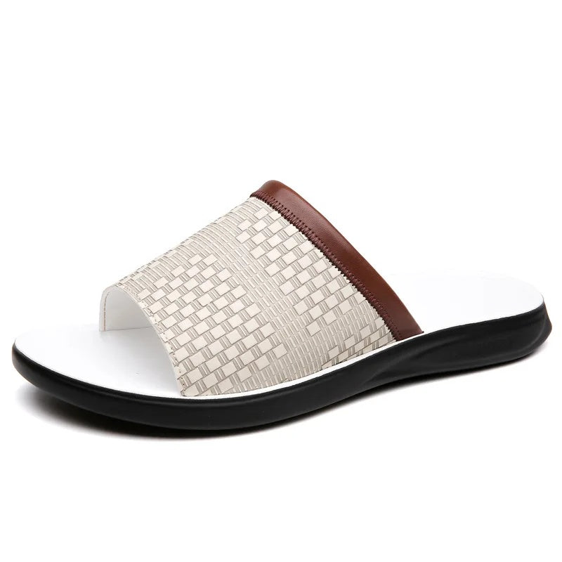 Giovanni Genuine Leather Slide Sandals – Cushioned Comfort Footwear
