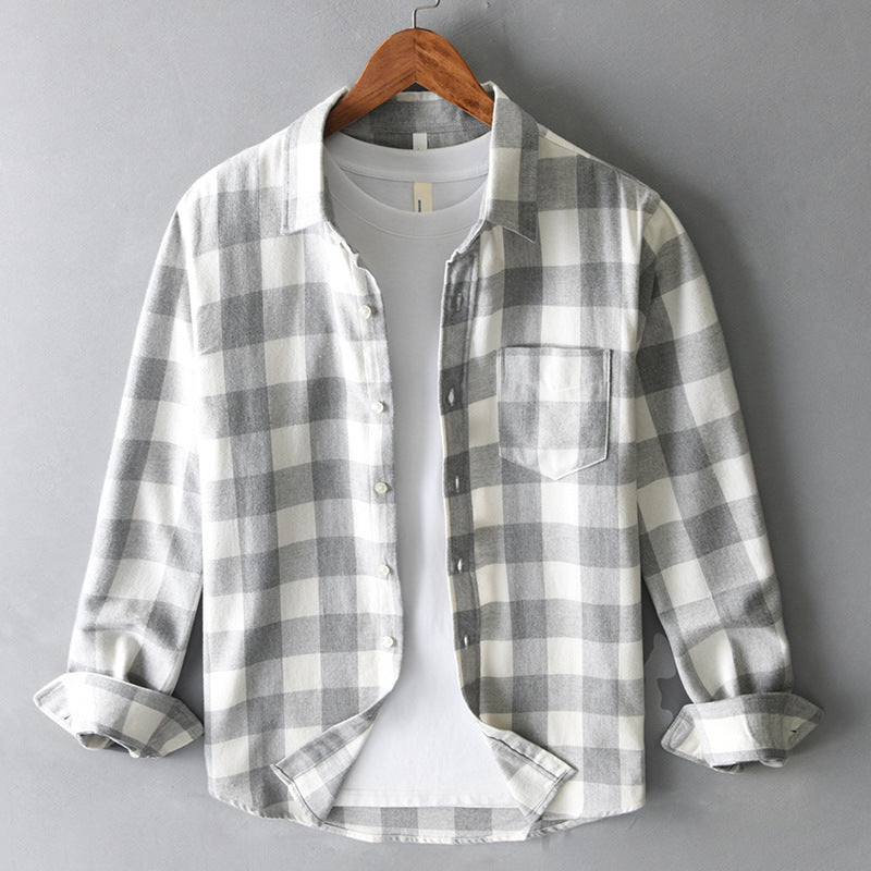 Calvin Men’s Plaid Shirt – Premium Cotton Blend Long Sleeve Shirt