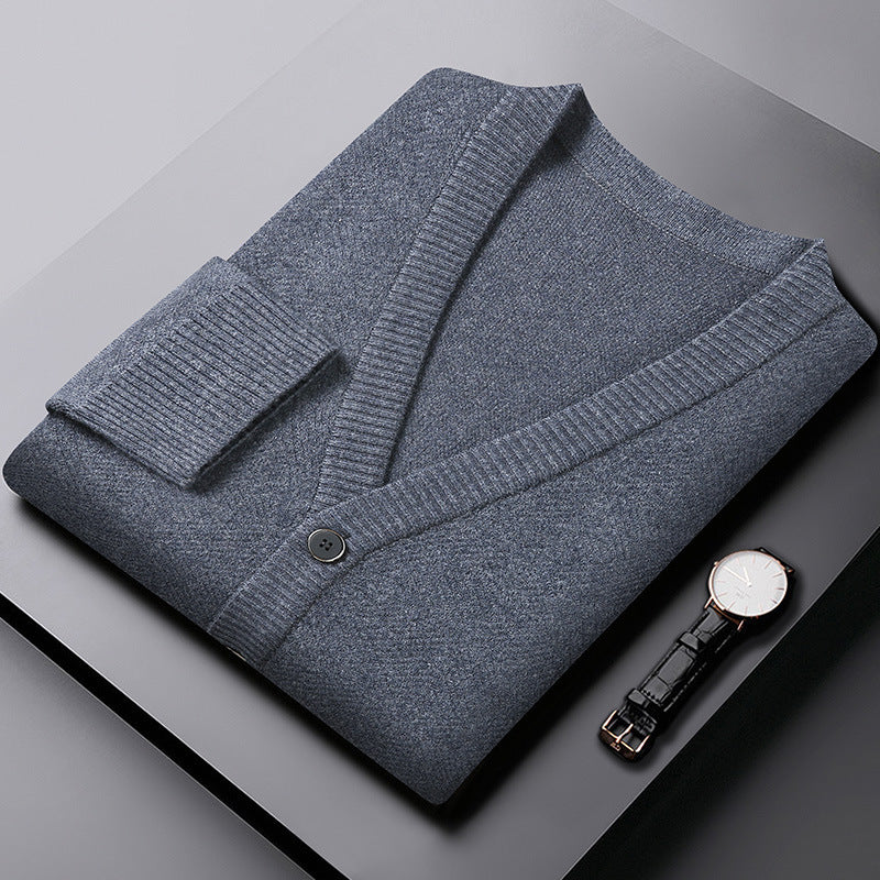 Luca Men’s Wool Blend Cardigan Sweater – Classic Button-Up Knit Cardigan