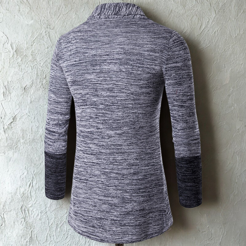 Liam Men’s Knitted Cardigan – Contrast Colour Block Lightweight Sweater