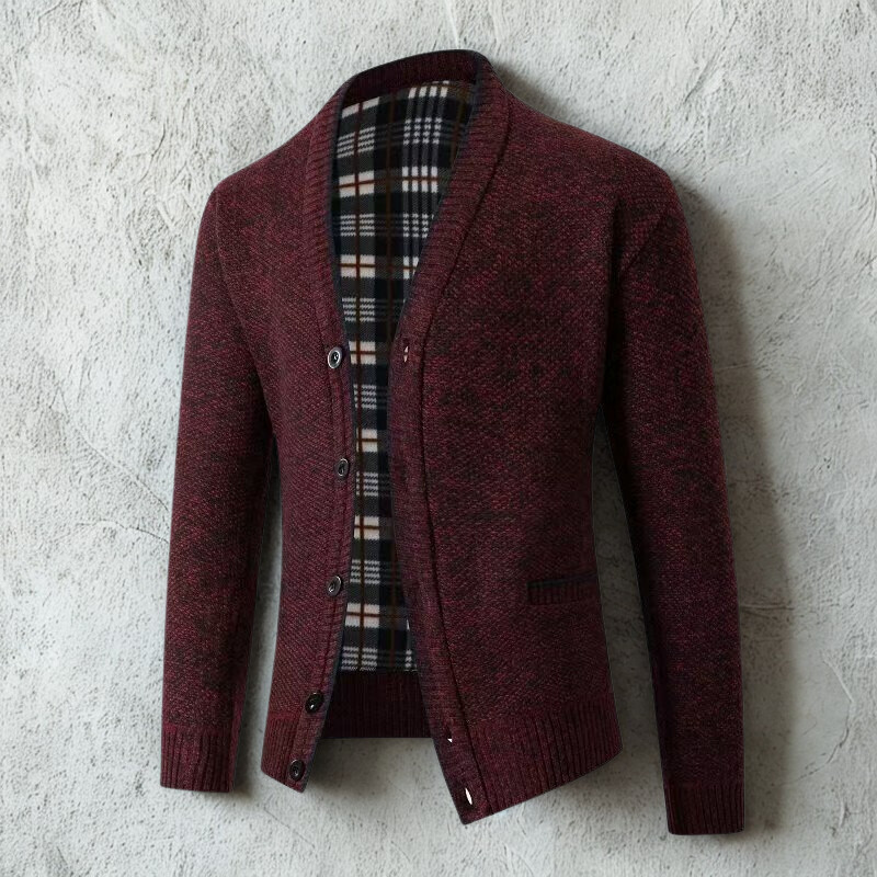 Ravon Men’s Wool Cardigan – Slim Fit V-Neck Button Front Sweater