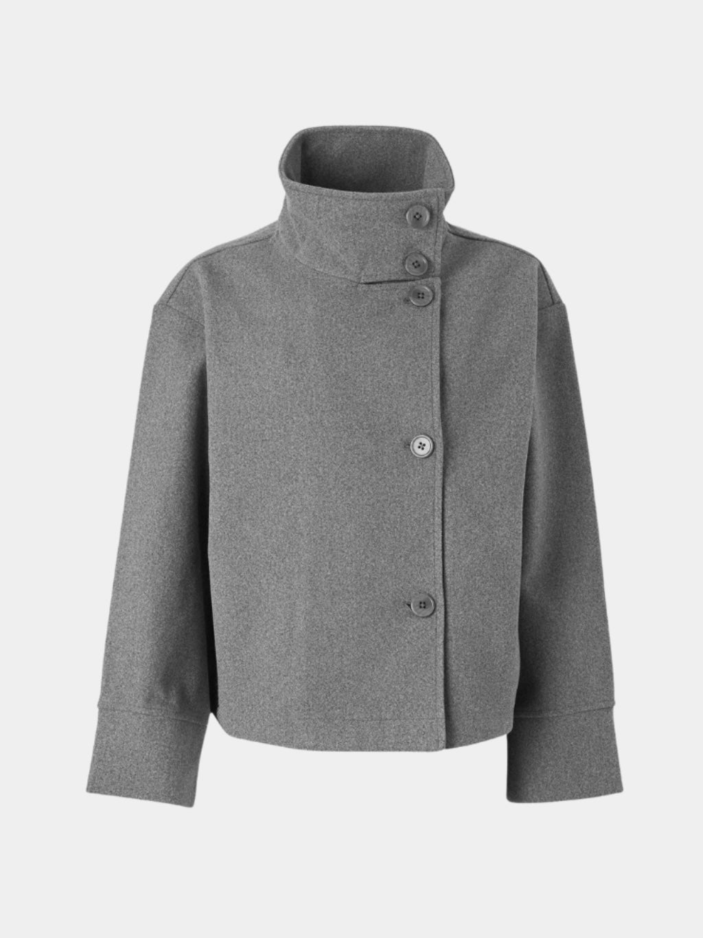 Roxanne Women’s Wool Coat – High-Neck Buttoned-Up Wool Jacket