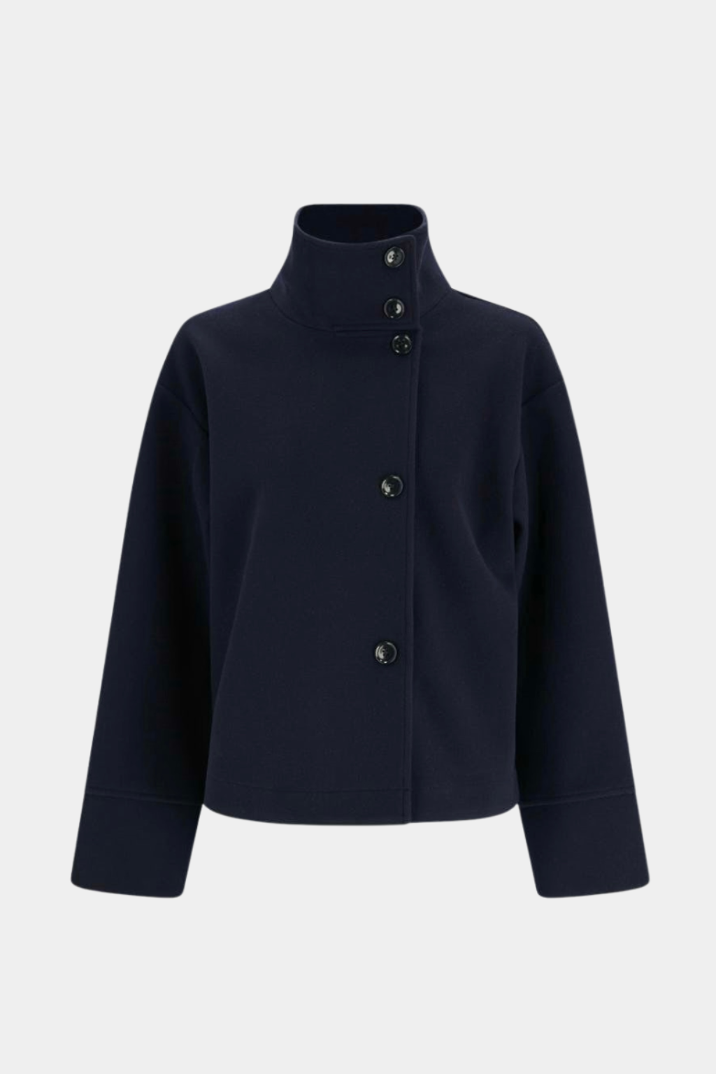 Roxanne Women’s Wool Coat – High-Neck Buttoned-Up Wool Jacket