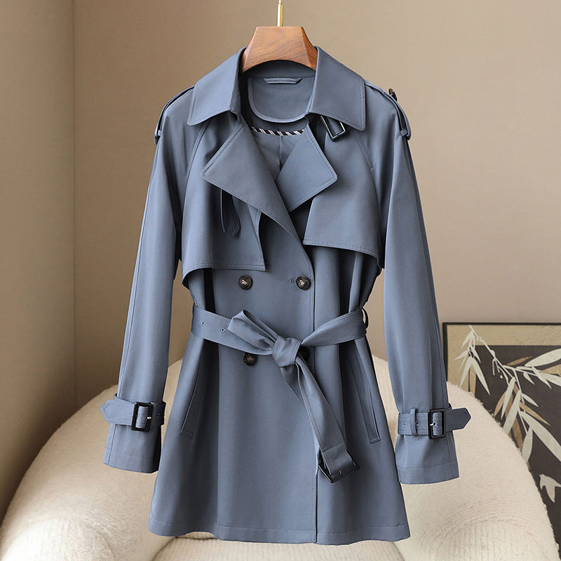 Celina Women’s Trench Coat – Cotton Blend Slim Fit with Belted Waist