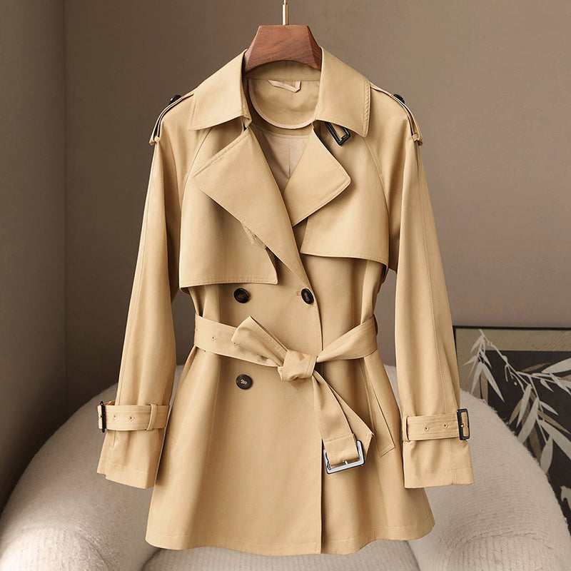 Celina Women’s Trench Coat – Cotton Blend Slim Fit with Belted Waist