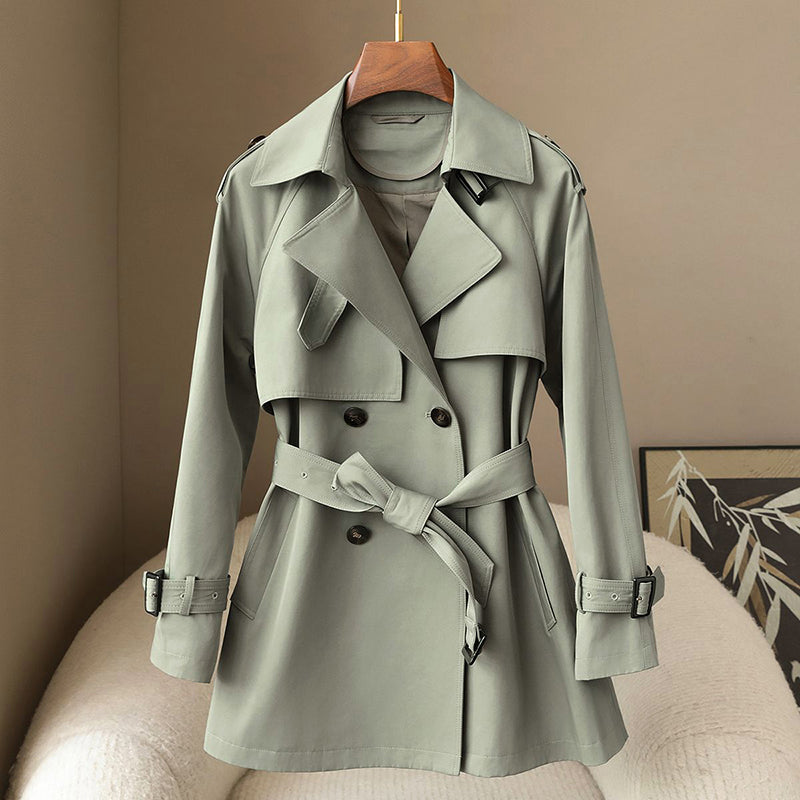 Celina Women’s Trench Coat – Cotton Blend Slim Fit with Belted Waist