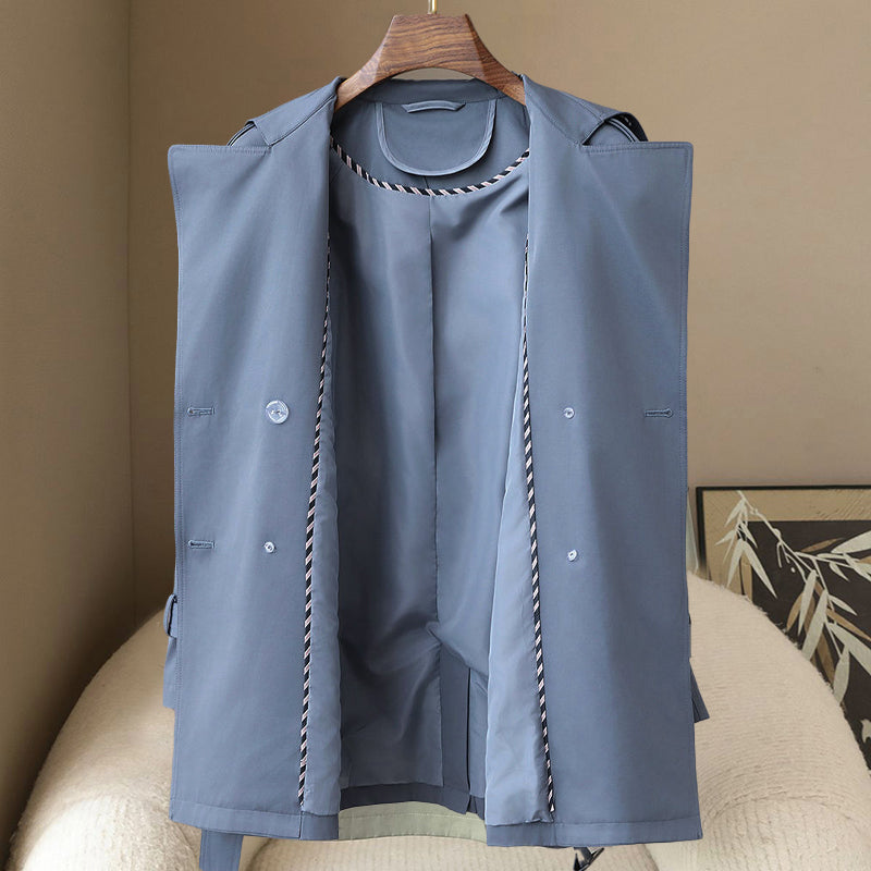 Celina Women’s Trench Coat – Cotton Blend Slim Fit with Belted Waist