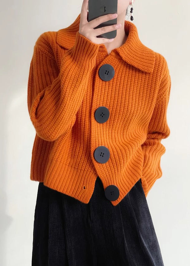 Claudine Women’s Button Up Cardigan – Knit Blend with Peter Pan Collar