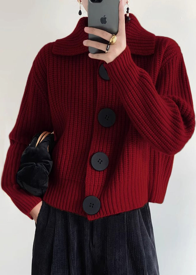Claudine Women’s Button Up Cardigan – Knit Blend with Peter Pan Collar