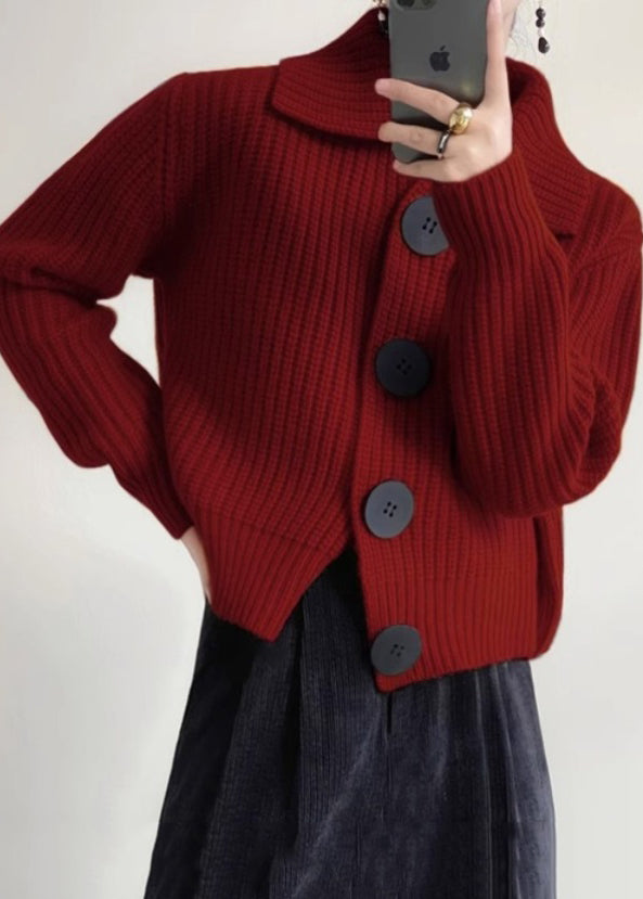 Claudine Women’s Button Up Cardigan – Knit Blend with Peter Pan Collar
