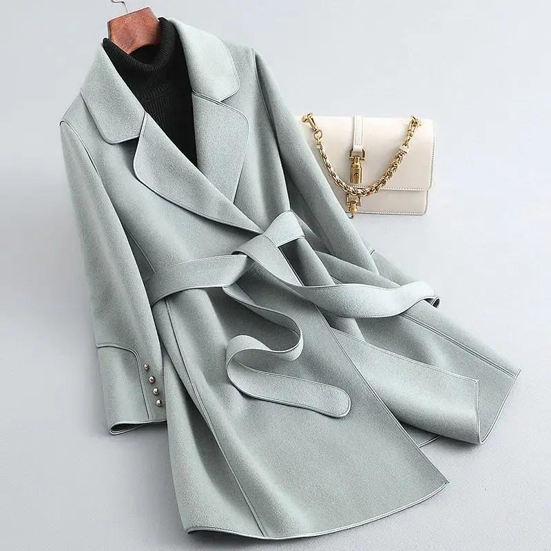 Frances Women’s Coat – Wool Blend Slim Fit Mid-Length Coat