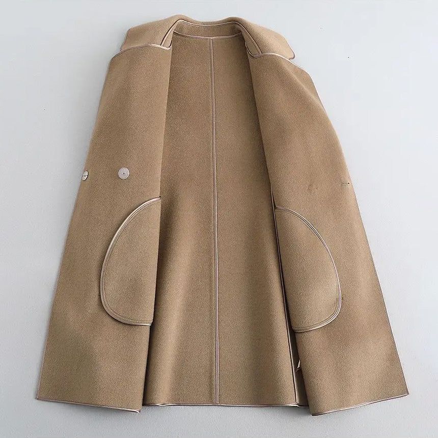 Frances Women’s Coat – Wool Blend Slim Fit Mid-Length Coat
