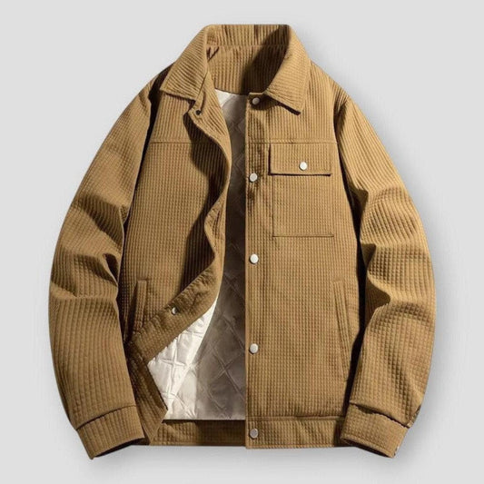 Sonny Men’s Quilted Winter Jacket – Waffle Knit Shell with Warm Padded Lining