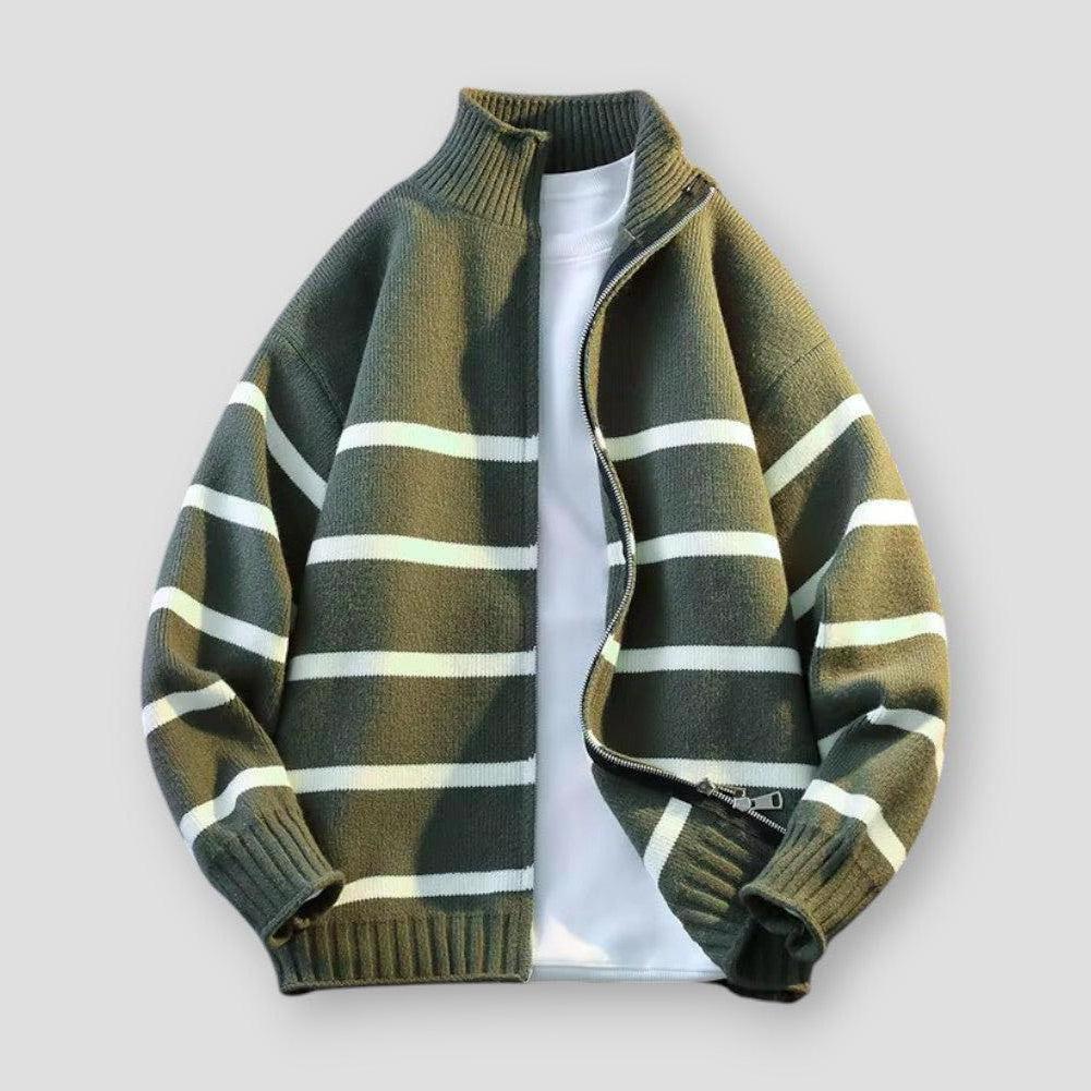 Daniel Zip-Up Cardigan – Textured Knit with Relaxed Fit
