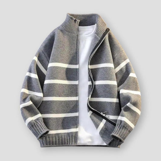 Daniel Zip-Up Cardigan – Textured Knit with Relaxed Everyday Fit