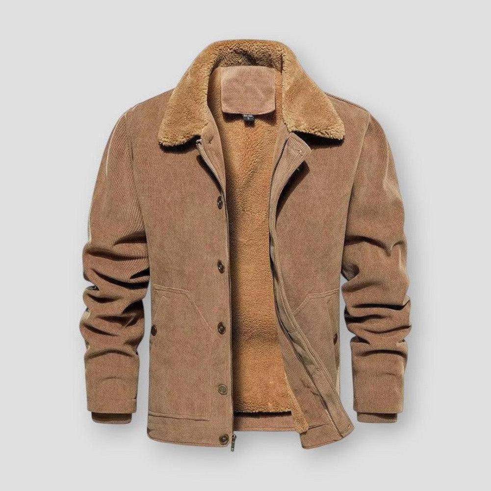 Fraser Men’s Corduroy Jacket – Fleece Lined Workwear Winter Coat