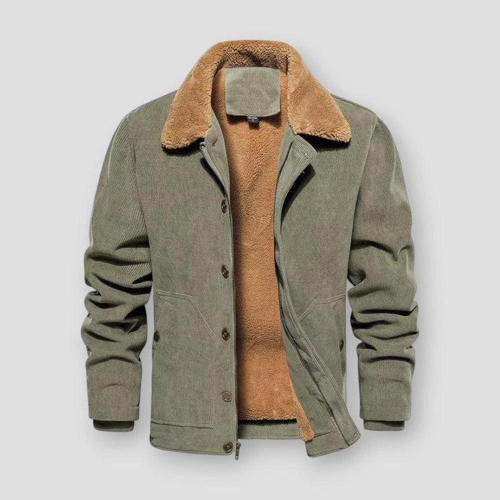 Fraser Men’s Corduroy Jacket – Fleece Lined Workwear Winter Coat