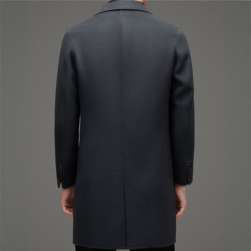 Rémi Men’s Wool Overcoat – Slim Fit Peak Lapel Winter Coat