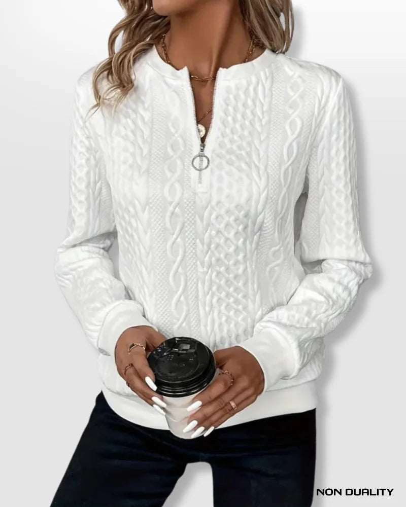 Kylie Women's Half Zip Sweater – Half Zip Knit Pullover with Relaxed Fit