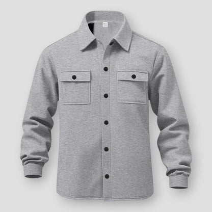 Archer Men’s Casual Jacket – Fleece Lined Polyester with Lapel and Multi-Pocket Design