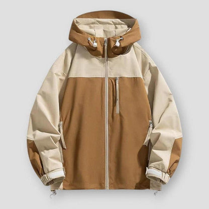 Caleb Men’s Hooded Jacket – Windproof Waterproof Polyester for Spring & Autumn