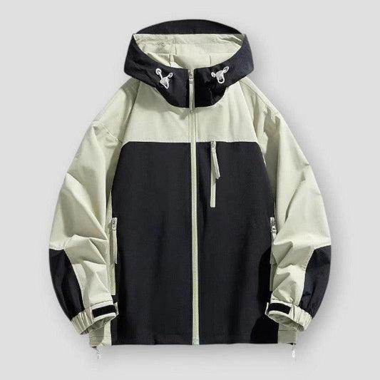 Caleb Men’s Hooded Jacket – Windproof Waterproof Polyester for Spring & Autumn