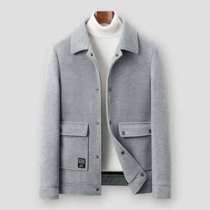 Camden Men’s Wool-Blend Short Winter Coat – Cashmere Feel with Thick Velvet Lining