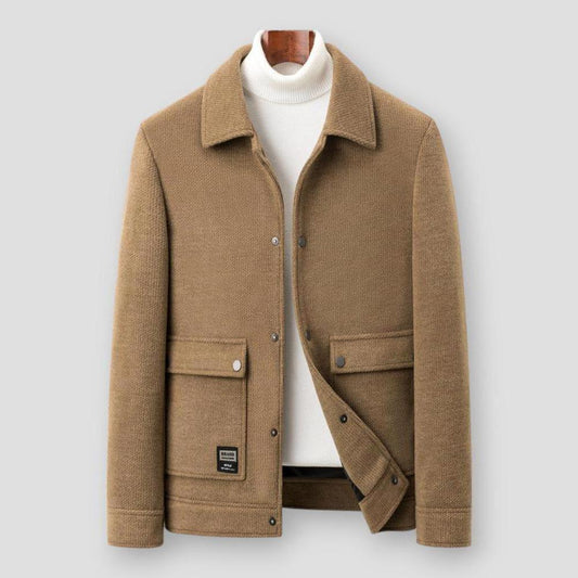 Camden Men’s Wool-Blend Short Winter Coat – Cashmere Feel with Thick Velvet Lining