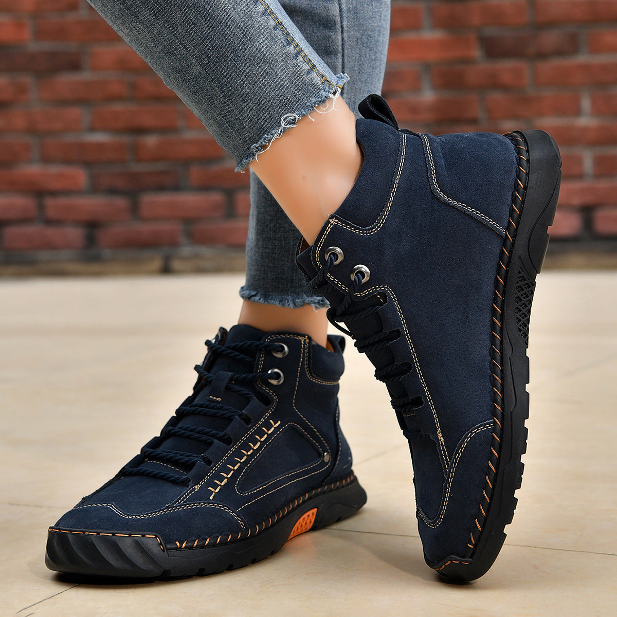 Monroe Nubuck Leather Lace-Up Trainers – Waterproof Breathable Casual Shoes